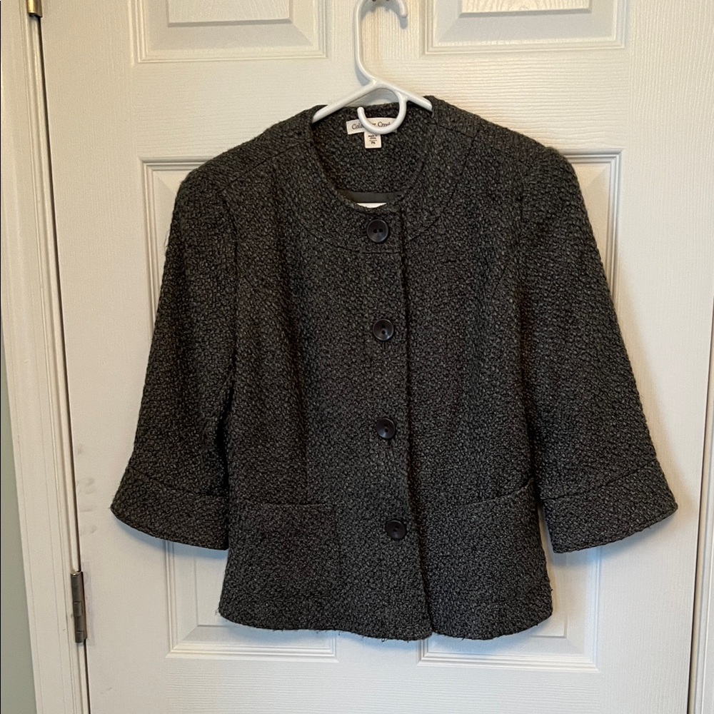 Coldwater Creek Charcoal Tweed Blazer